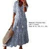V-neck Half Sleeve Lace-up Tassel Large Hem Female Dress Summer Floral Print Beach