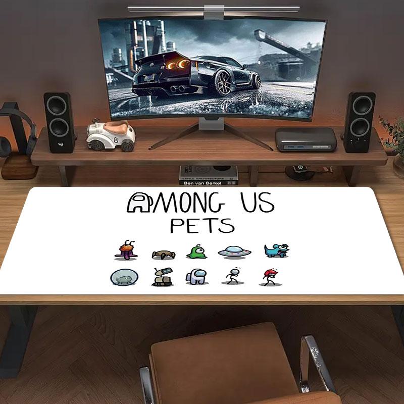 Among Us Large Size Mouse Pad Large Gaming Table Cushion Non-slip Laptop Tablet Big Mousepad XXL Mat Mini PC Playmat With Lock Edge