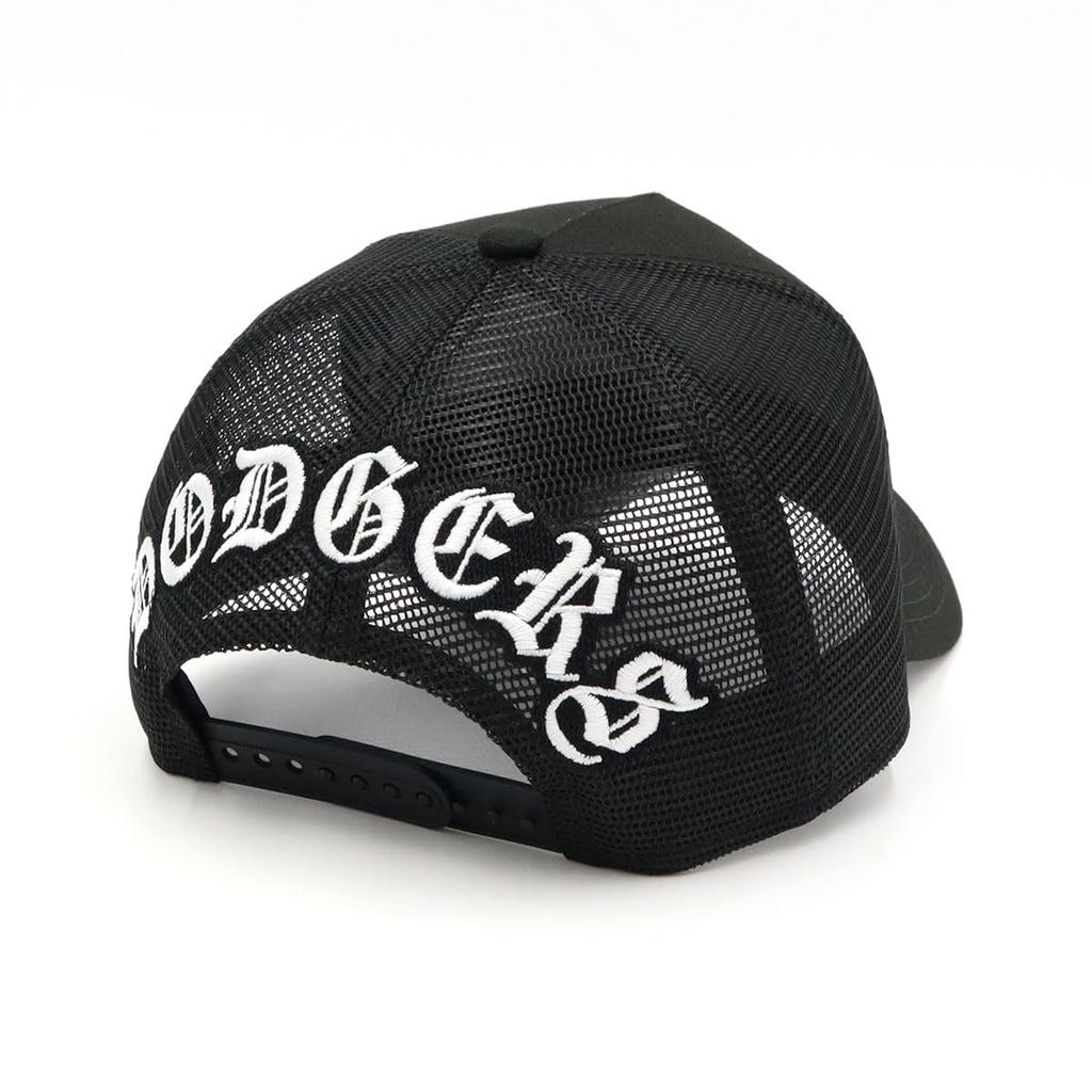 New Era 9FORTY A-Frame Trucker Mesh Cap, MLB Los Angeles Dodgers, LA Black, Letter Arch Paisley Under Visor, ONSPOTZ Exclusive, Free Size Unisex
