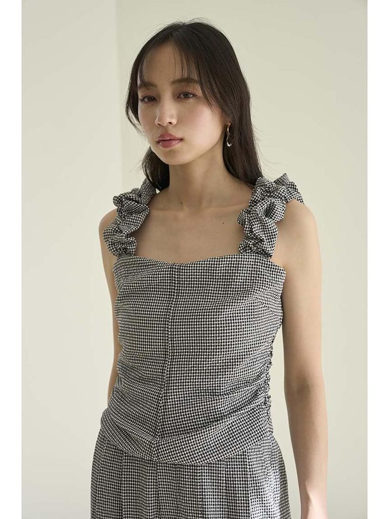 Snidel Design Bluse mit Puffärmeln SWFB252096 Karomuster für Damen