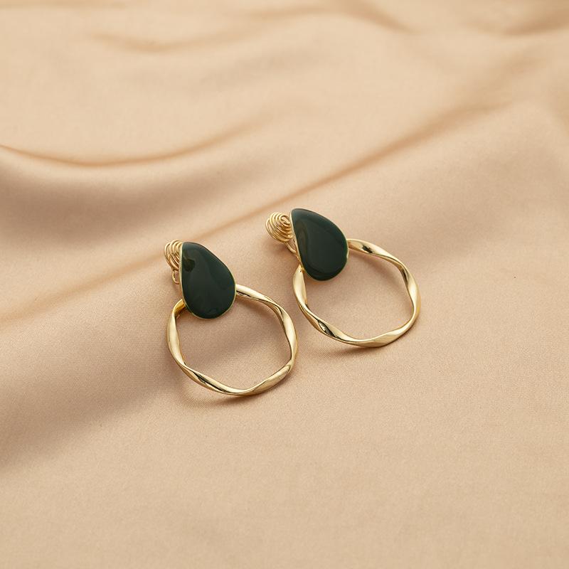 

Простой ретро металлический геометрический круглый кулон модный женский противомоскитный ушной зажим без отверстий для ушей