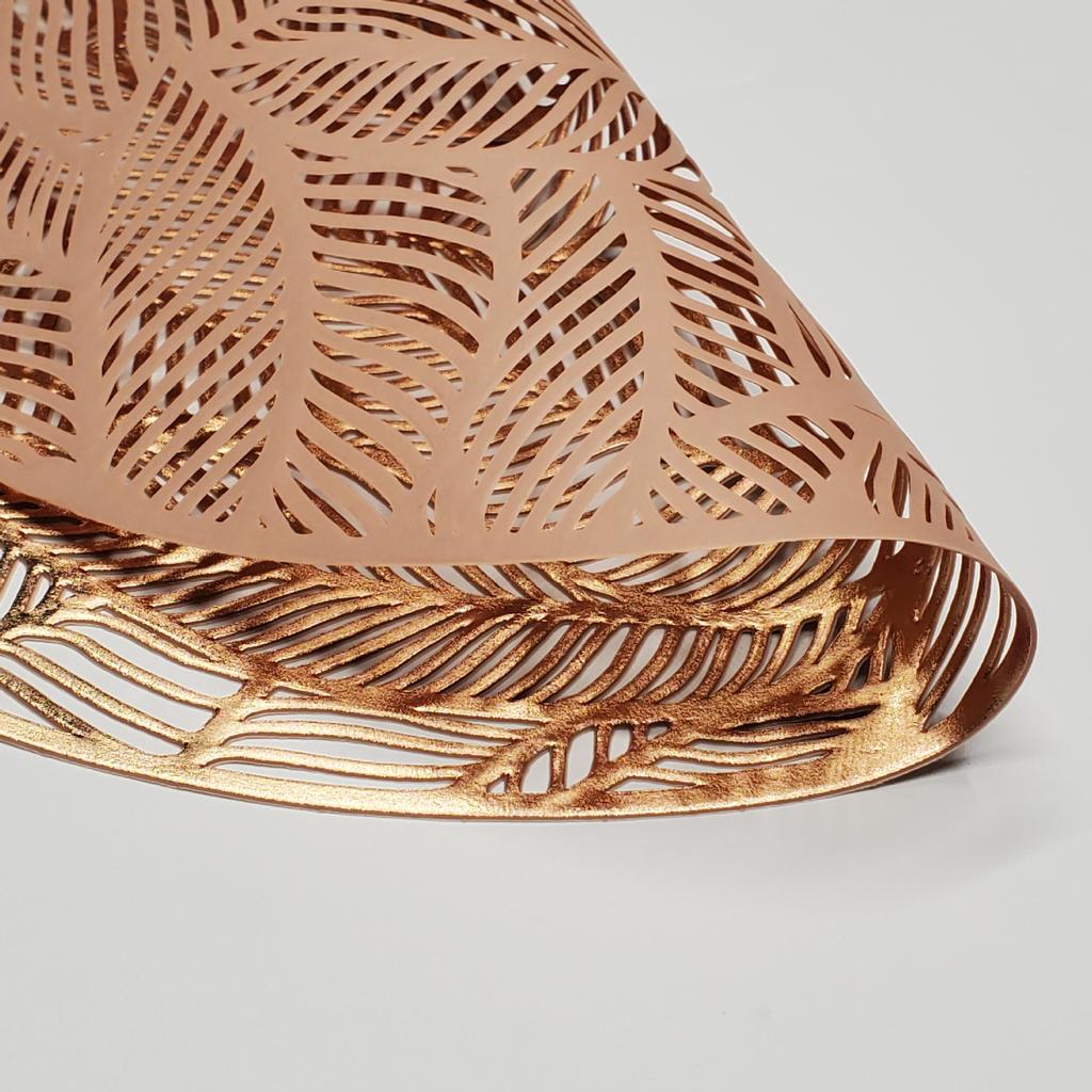 Leichter Luxus runder kreativer Blatt-Hohlfolien-Gold- und Silberfolien-Esstisch-Hitzeschutzmatte Topfuntersetzer PVC-Spritzguss-Anti-Scald-Design