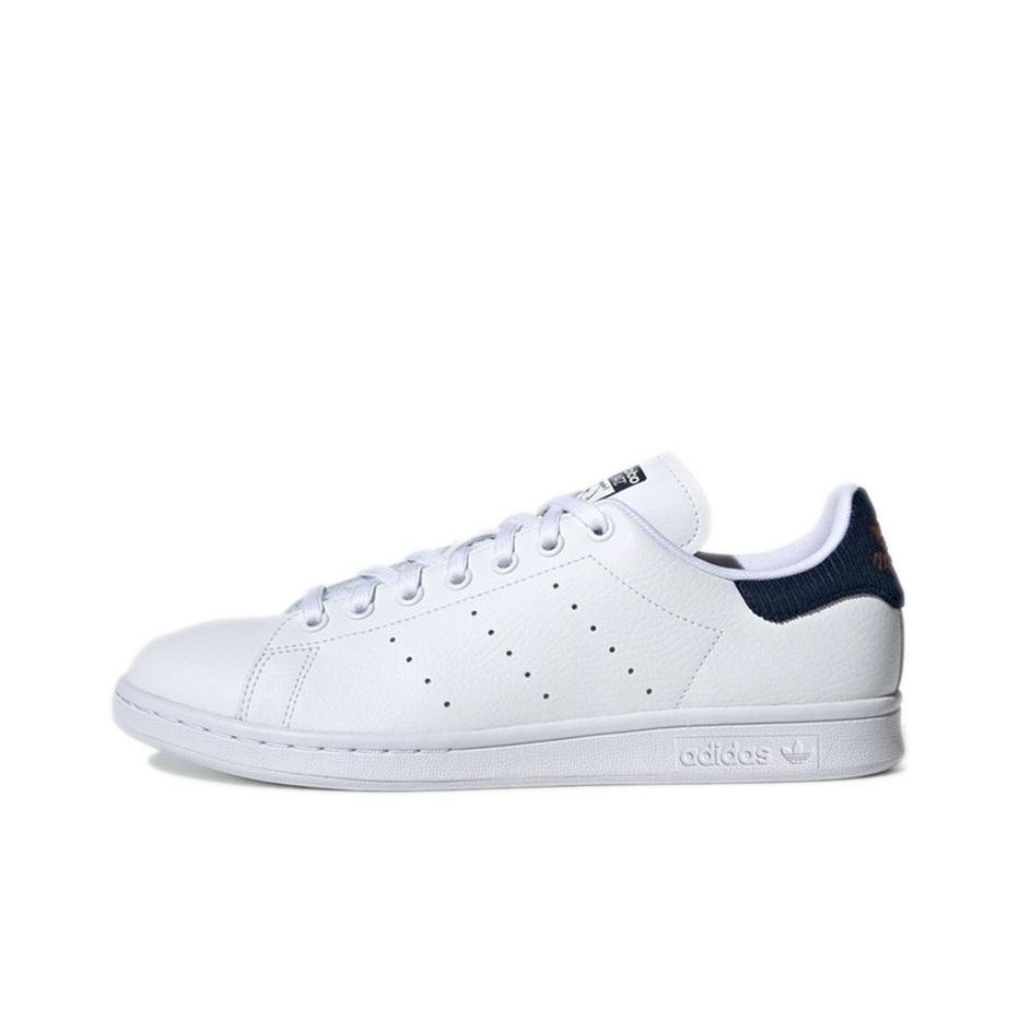 adidas Originals Stan Smith Blue Tail Casual Slip Resistant Durable Low Top Skate Shoes Men Sneakers White Navy-Blue EH2305