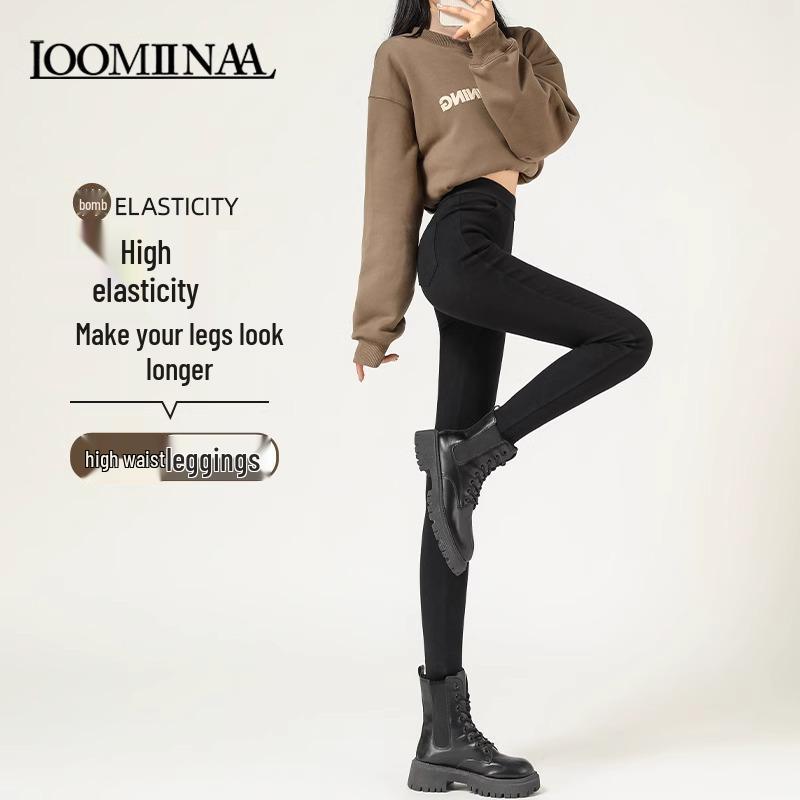 

Black High-Waist Slimming Women s Leggings - 2025 New Autumn/Winter Elastic Pencil Pants 2XL (126-135 jin)