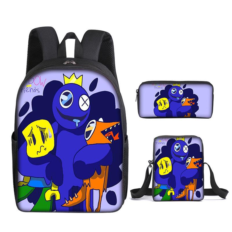 Rainbow Friends Rainbow Friends Student School Bag Digital Printed Oxford Cloth Backpack Satchel Pencil Case