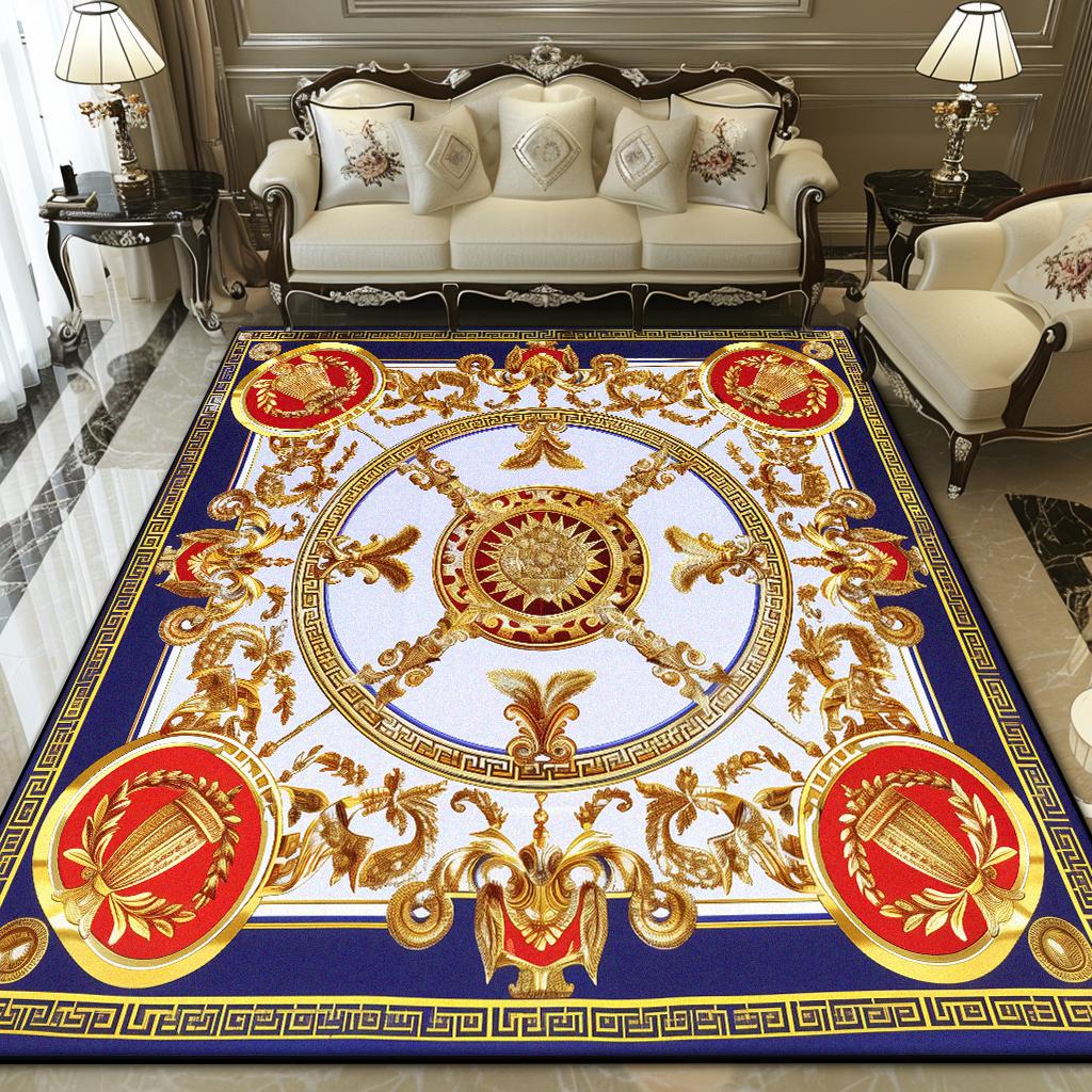 European Style Luxury Living Room Carpet Abstract Decoration Home Large Area Rugs Lounge Bedroom Foldable Plush Floor Mat Sofa