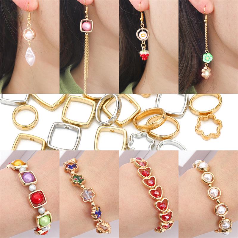 Kunststoff CCB Pflaumenblüten- und Herz-Abstandshalterperlen für DIY-Schmuck - Halskette, Armband, Ohrring-Zubehör.