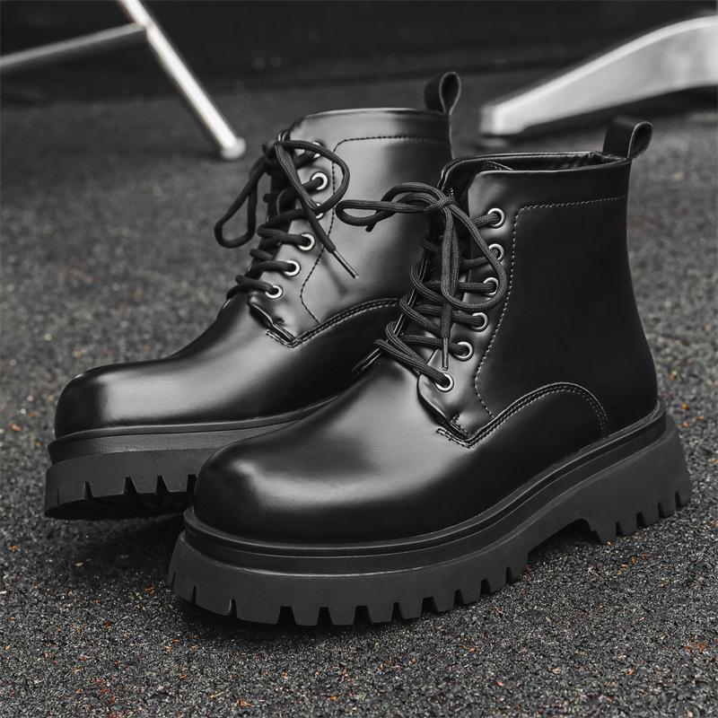 

Мужские ботинки Мартин осенне-зимние комбинезоны кожаные туфли мужские в британском стиле низкие кожаные ботинки-локомотивы 70044-J 38 чёрный