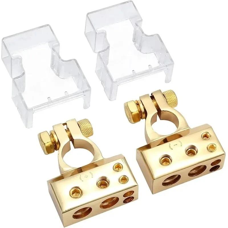 0/2/4/8/10 Gauge for 2Pcs with Adjustable Shims Car Marine Auto Battery Terminal Connectors Positive & Negative