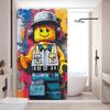Cartoon Abstract Fun Various Occupations L-Legos Shower Curtain, Bathroom Decorative Shower Curtain, Waterproof Shower With Hook