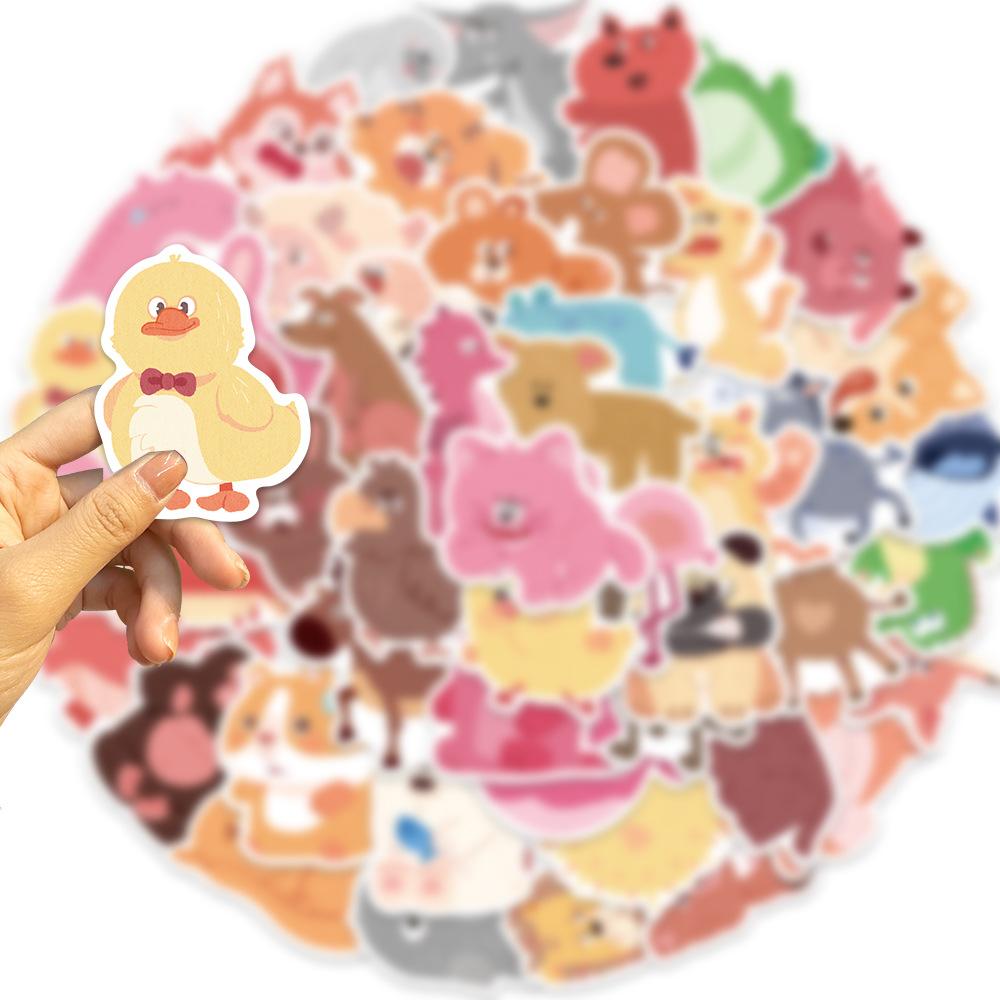 50 Cartoon Watercolor Animal Graffiti Stickers Personalized Decorative Guitar Notebook Suitcase DIY Waterproof Stickers