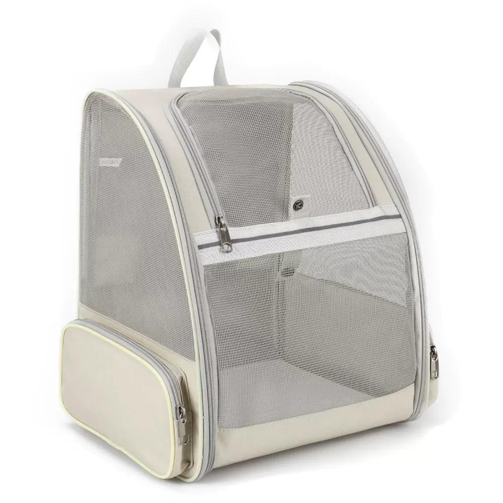 Pet Cat Carrier Backpack Breathable Portable Travel backpack for cat and dog With Anti Breakaway Belt Three-door design