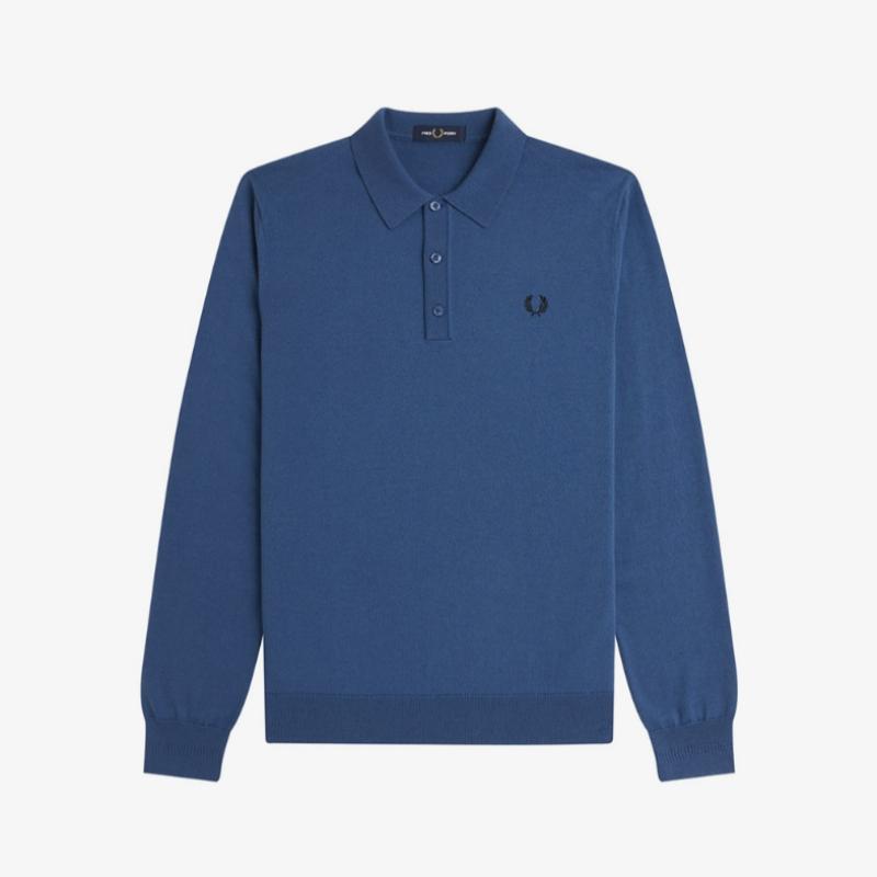 Fred Perry [sharp] Long Sleeve Classic Knit Shirt   Midnight Green Afpm2434535 963