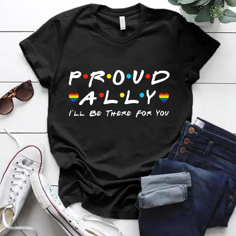 LGBT T-shirts Proud Ally I'll Be There for You Lesbian Couple Rainbow Pride Month T Shirts Gay Lovers Couples Matching T Shirt