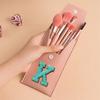 8Pcs Makeup Brush Set Portable Cosmetic Kit Pack Beauty Tool PU Bag Travel Organizer Initiial Chenille Embroidery Letter Pattern
