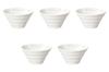 Set of 5 Unkai Deep Mouth 19cm Bowls X Ramen Bowls by Setomonohonpo (Gray) [19 10.2cm (920cc)]