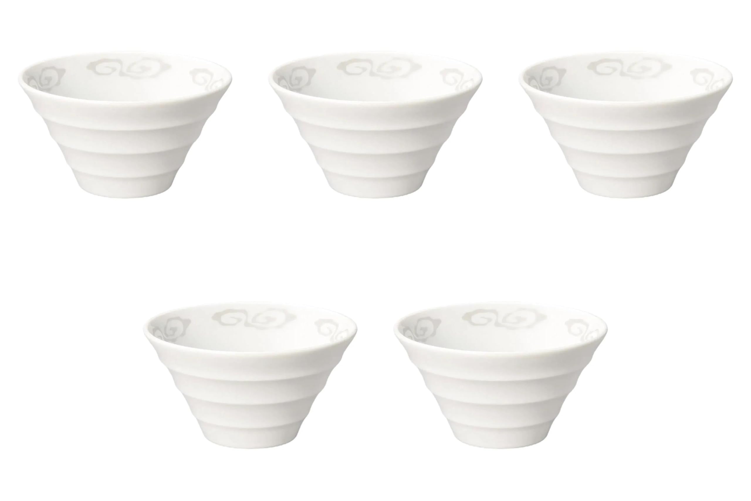 

Set of 5 Unkai Deep Mouth 19cm Bowls x Ramen Bowls by Setomonohonpo (Gray) [19 10.2cm (920cc)]