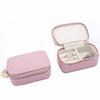 Hot Sale Mini Portable Jewelry Storage Packaging Boxes Pu Leather Velvet Ring Travel Display Zipper Cases