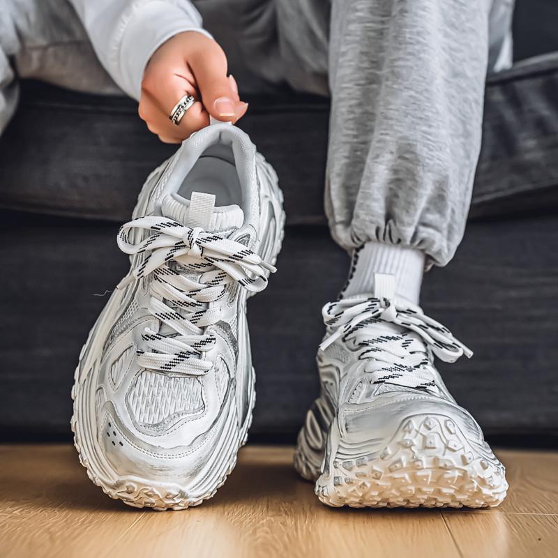 Hong Kong style new summer mesh breathable sports shoes large size tire platform dad shoes