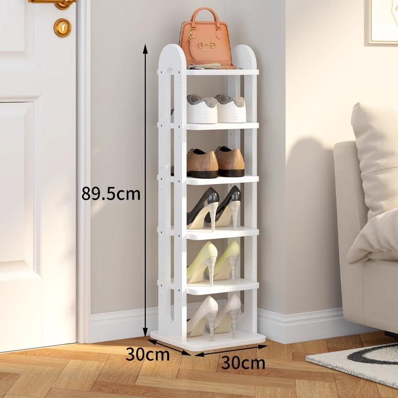 Adjustable Solid Wood Shoe Rack - Slim Entryway Organizer for Small Spaces Multi-Tier Storage Shelf for Dorms/Apartments &Closet