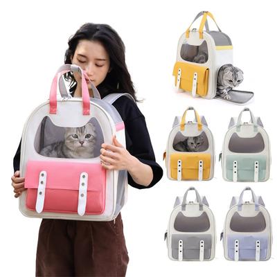 Nueva Bolsa Transportadora Portátil para Mascotas al por Mayor Doble Hombro Portátil Transpirable Mochila de Suministros para Mascotas Envío Aéreo Bolsa para Gato