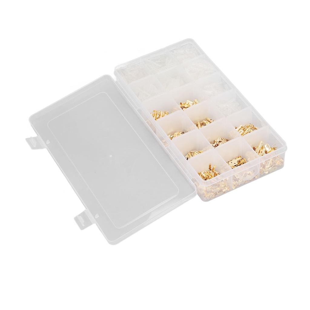 1000Pcs Male Female Blade Terminal Set Flame Retardant PVC Insulated Gold Blade Terminal Connector