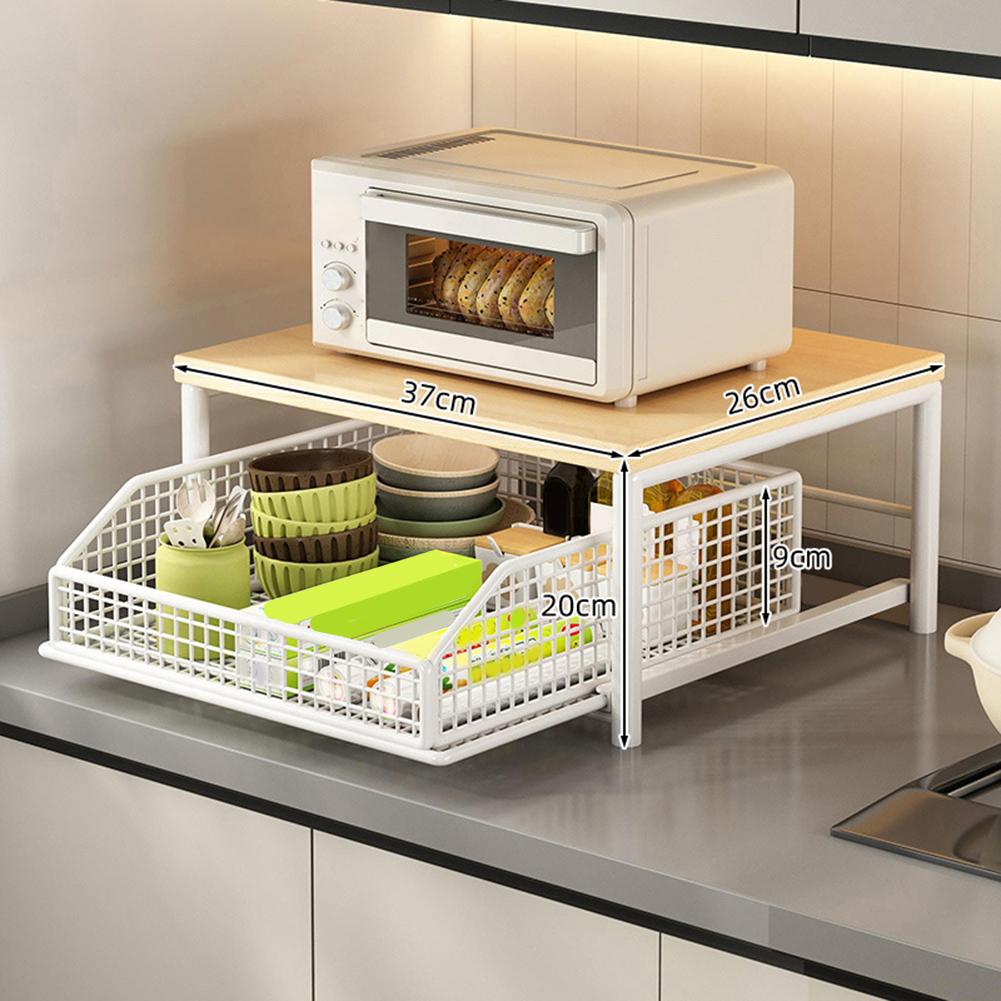 Carrello da cucina per microonde di facile montaggio, scaffale da cucina, supporto per microonde