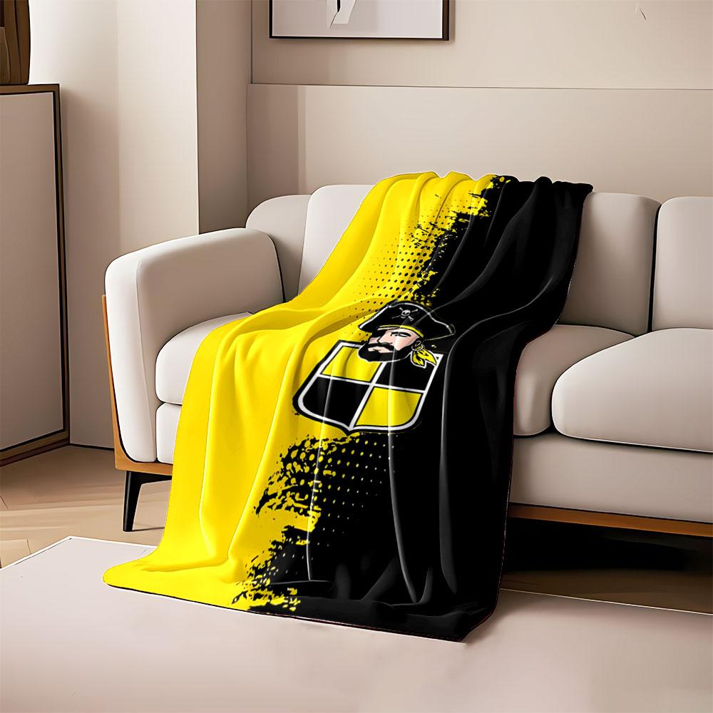 Pirate Icon on Yellow and Black print blanket soft and cozy perfect for the living room bed sofa or a nap,gift