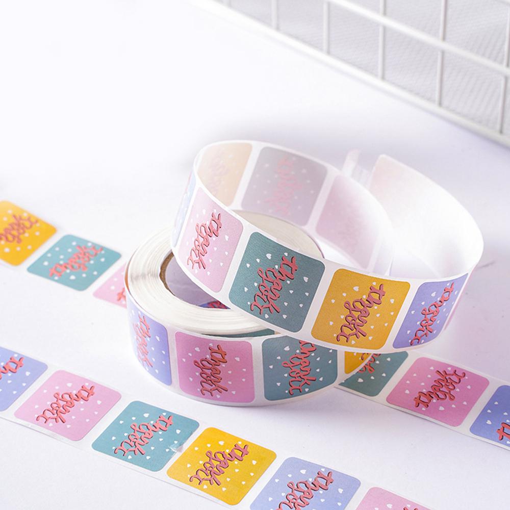Custom Logo Stamp Stickers Cute Thank You Square Decoration X091
