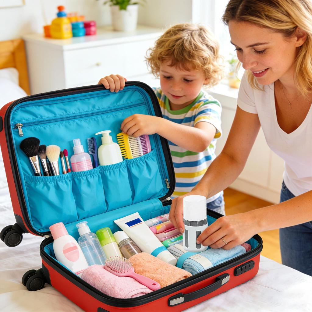 Travel Bottle Set 4-in-1 Refillable Empty Spray Dispenser Travel Size Bottles for Toiletries for Outdoor Camping Trip Vacation