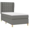Exclusive House - Slatted Bed Base with Mattress Dark Grey 80x200 Cm Fabric
