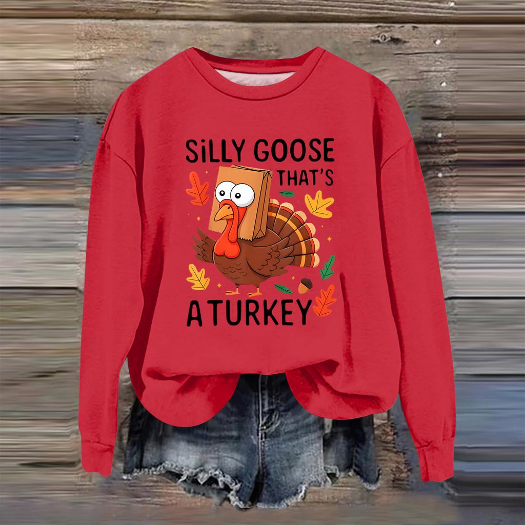 Women's Fashion Casual Long Sleeve Loose  Printed Sweatshirt