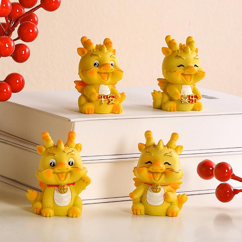 Miniature Dragon Statue Statue Chinese Zodiac Ornament Car Dashboard Room Desktop Decoration