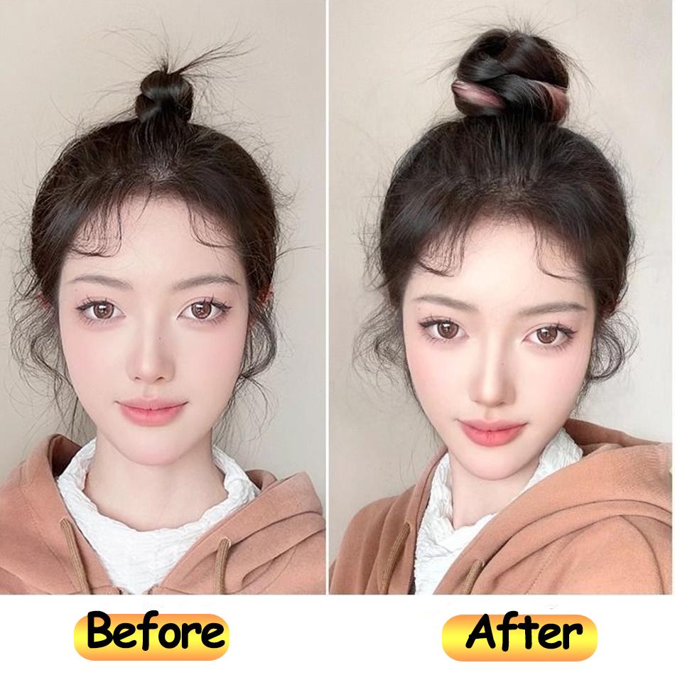 Long Wavy Synthetic Self-Winding Ponytail Hair Extensions With Elastic Rubber Band Braided Hair Bundle For Women Increase Hair