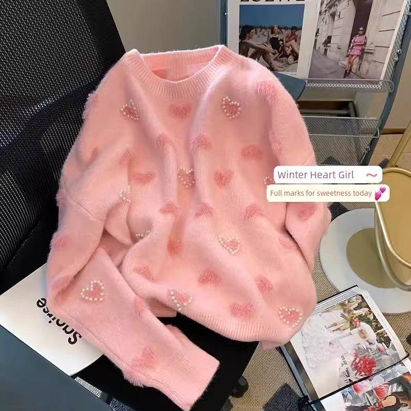 

Yellow Sweater Women s Autumn and Winter High School Junior High School Student 12 Years Old 15 Girls 13 Youth Fleece-lined Thickened Bottoming Shirt Pink L