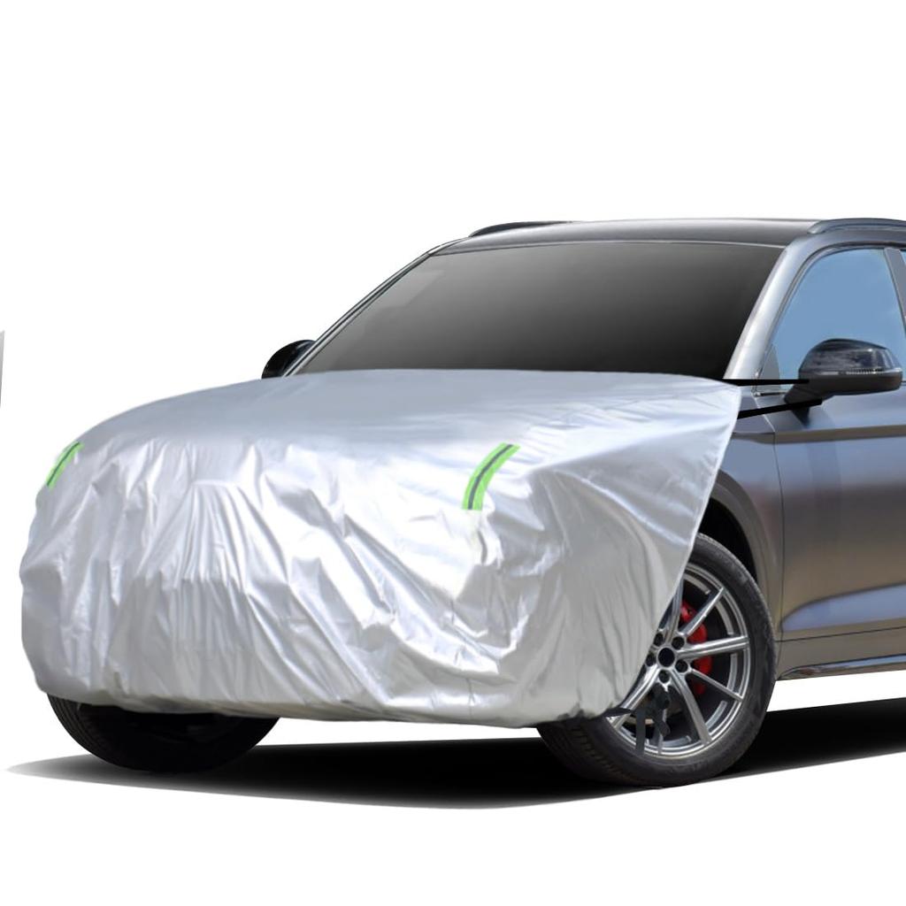 ANBEN Car Hood Thick and Protective Hood Cover with Fleece Headlight Sun and Protection with Fluorescent Reflective Size for SUVs and Cover, Durable,