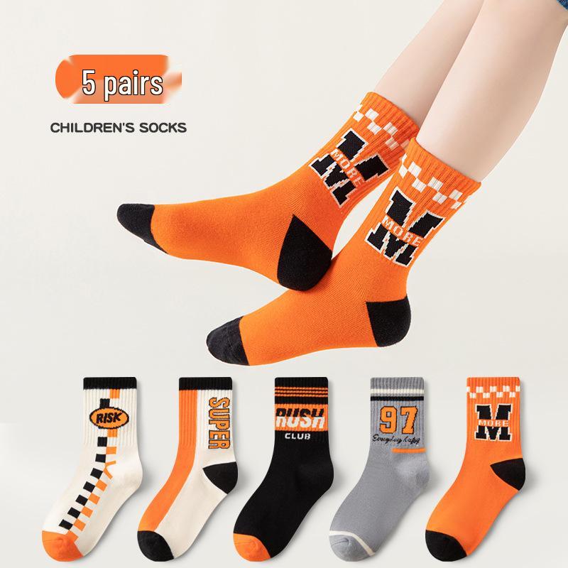 

Kids Trendy Antibacterial Cotton Mid-Calf Sports Socks for All Seasons 12+ years (Recommended shoe size 37-41)