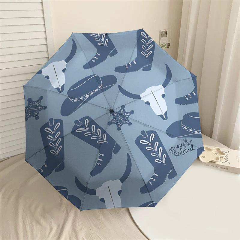 

1PC cowboy boots Automatic Open/Close Umbrella with Windproof, 8-Rib Sturdy Canopy, Durable Ribs, Fashionable Design1374A