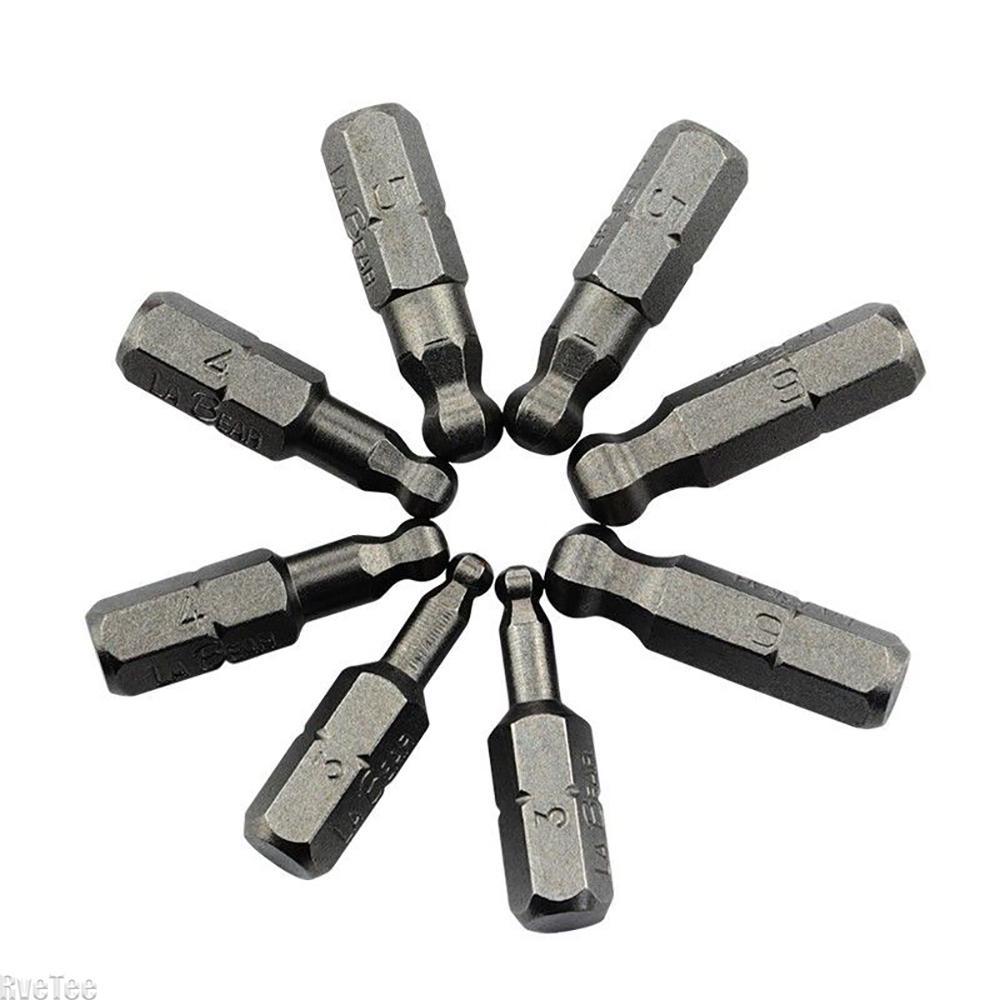 3Pcs Magnetic 1/4 Inch Ball Screwdriver Bits Auto Repair Tools 25mm Length Screwdriver Head 3mm 4mm 5mm 6mm