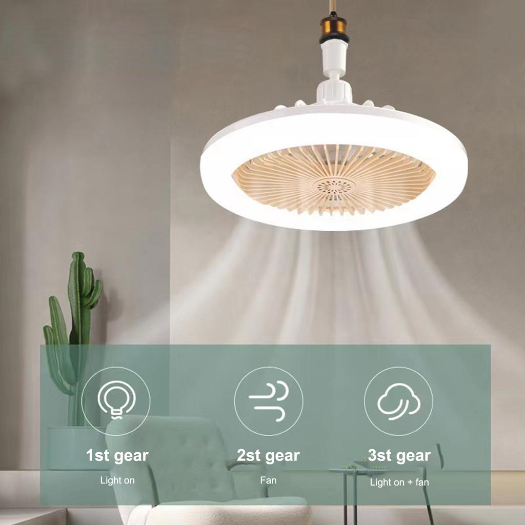 Fan Lamp Dining Room Living Room Bedroom Mute Ceiling Model Ceiling Fan Light Three Wind Speed Home