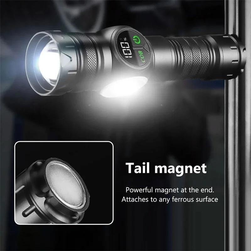2026 New Waterproof LED Flashlight, Powerful USB Type-C Rechargeable  Flashlights with Magnet, Side Light, 9 Modes for Home Outdoor Emergency