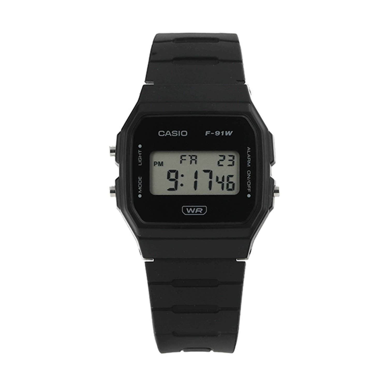 [Casio] F-91WB-1ADF (F-91WB-1A) Цифровые квадратные винтажные ретро унисекс часы из смолы