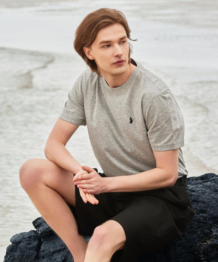 USPOLOASSN Cotton Short Sleeve Round Neck T-Shirt_4 Colors