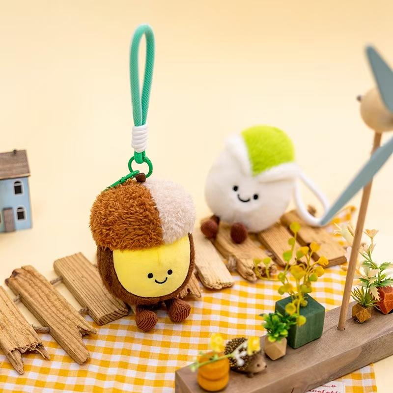 Cute Nut Plush Toy Keychain Assorted Styles Including Pistachio,Sunflower Seeds & Peanut,Soft Stuffed Plush Keyring Bags Gift