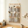 Striped Hanging Storage Bag 6/8 Pockets Multi-Pocket Organizer  Dormitory Storage