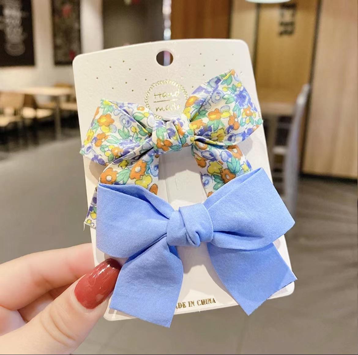 

Детская заколка для волос с цветочным бантом - Милый, не повреждающий волосы корейский клип-аксессуар