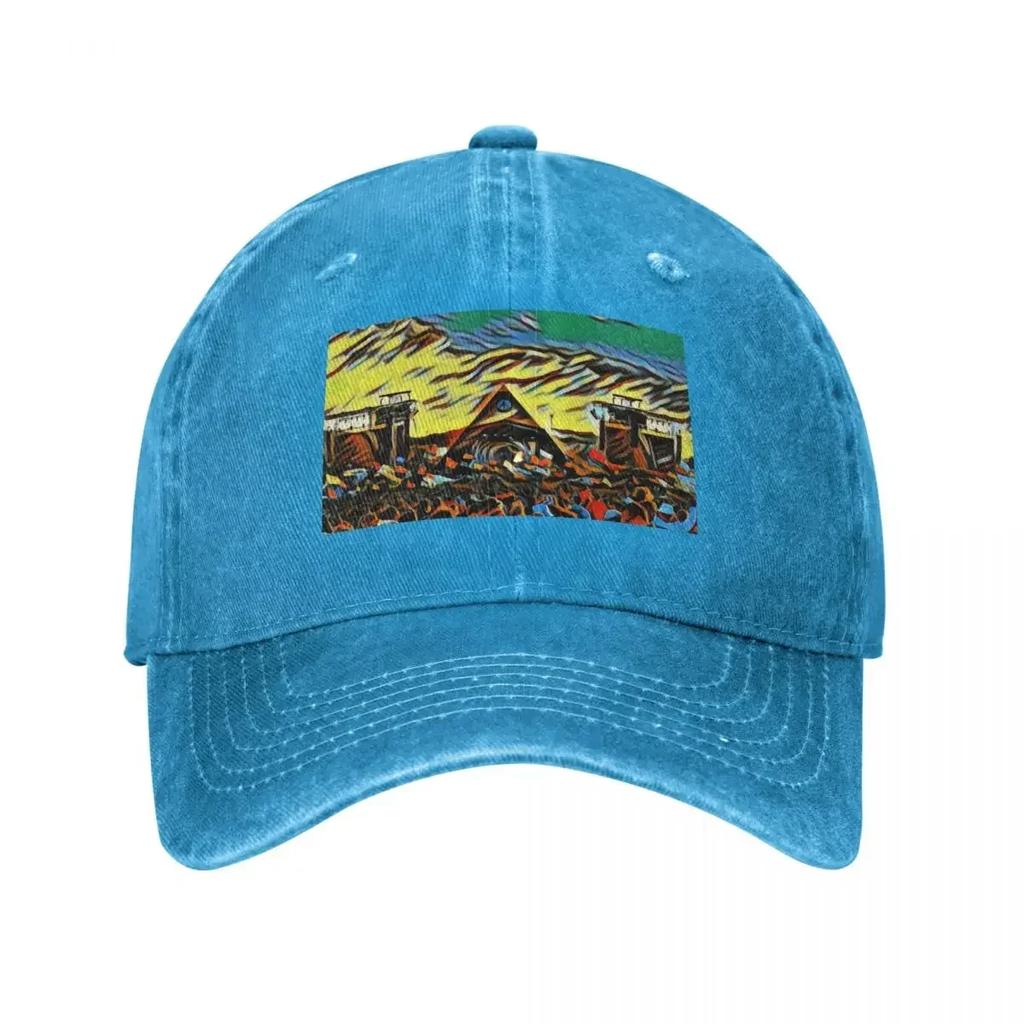 Glastonbury Festival Pyramid Stage Artwork Baseball Cap Golf Cap summer hat Gentleman Hat Cosplay For Men Womens