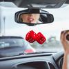 Dice Auto Rear Mirror Plush Dice Stuffed Toy Hanging Fuzzy Dice Auto Rear Mirror