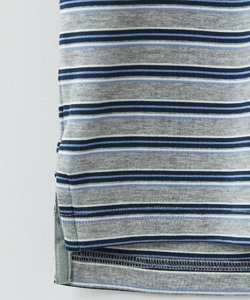 Leopeusaideu Fluid Stripe Half Sleeve M.Grey