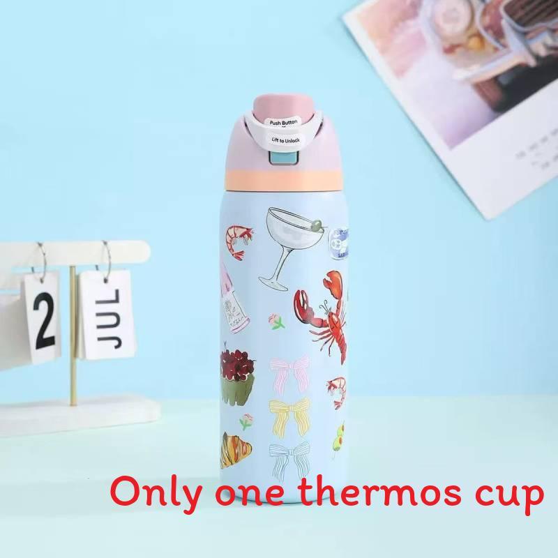 Stainless Steel Double Layer Water Bottle With Silicone Lid For Fitness School And Commuting